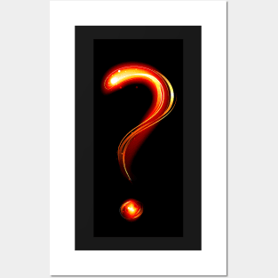 Fiery question mark Posters and Art